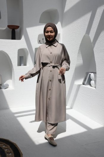 Linen Trenç Gömlekli Takım Taş