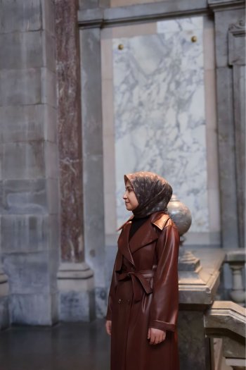 Deri Trençkot Bordo